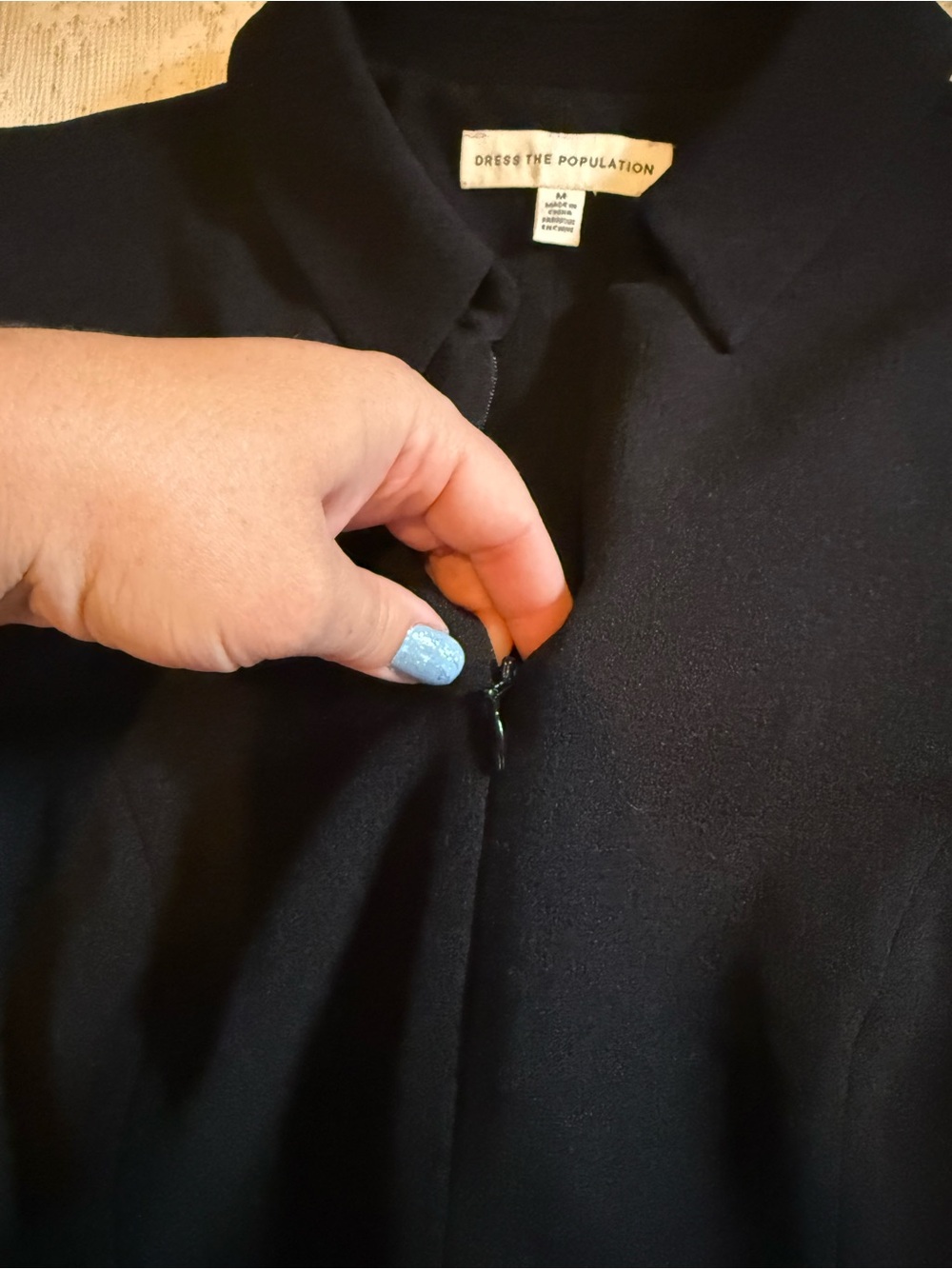 Dress the population Gloria front zip sheath dress - Picture 5 of 12